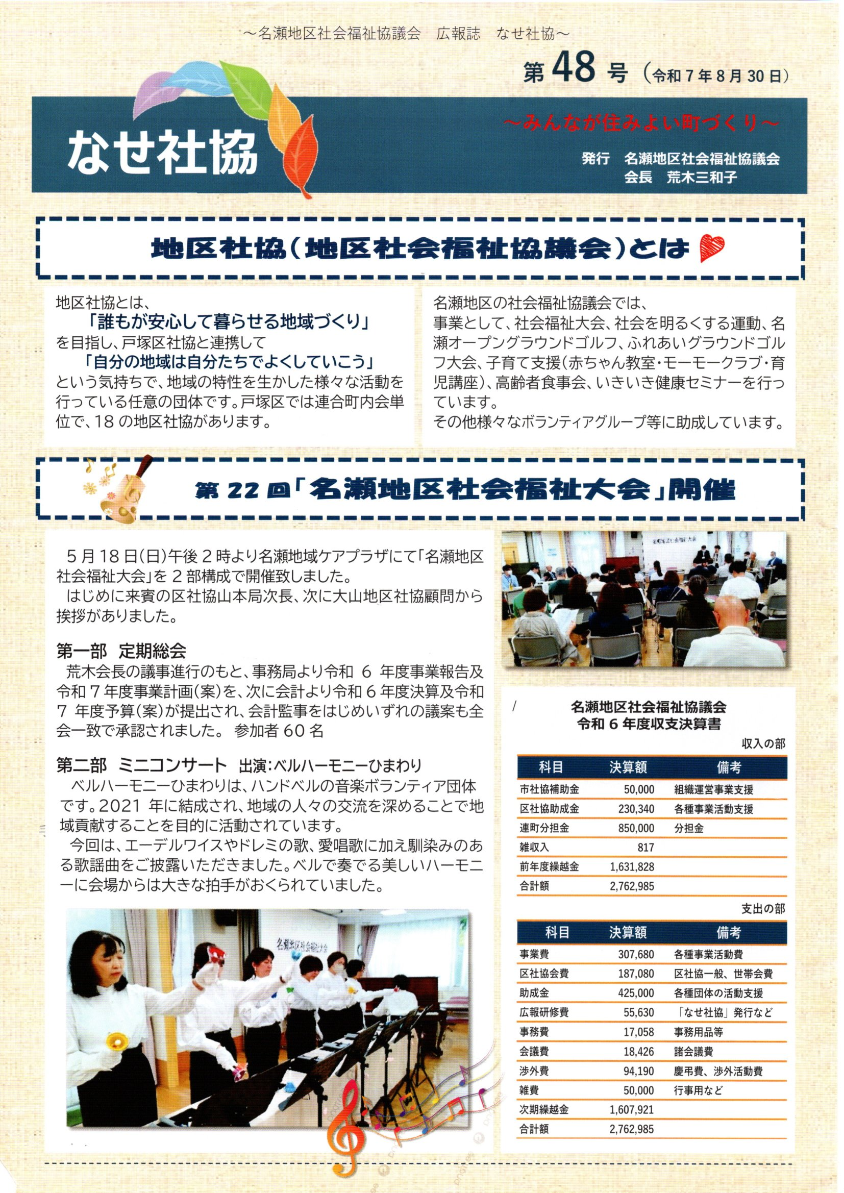 なせ社協 第48号 表紙